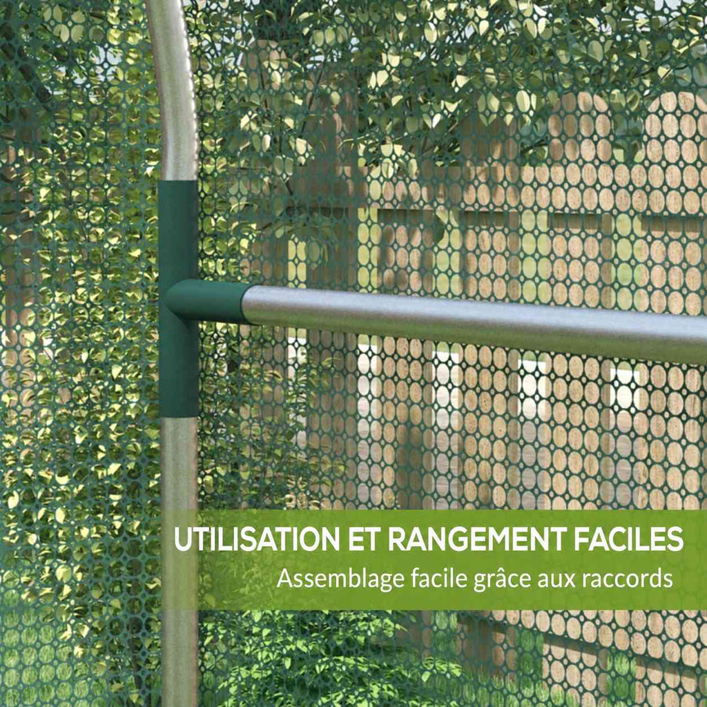 Gros plan d’un raccord de l’armature de cage fruitière