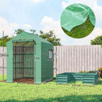Schéma des dimensions de la serre verte et de son bac potager