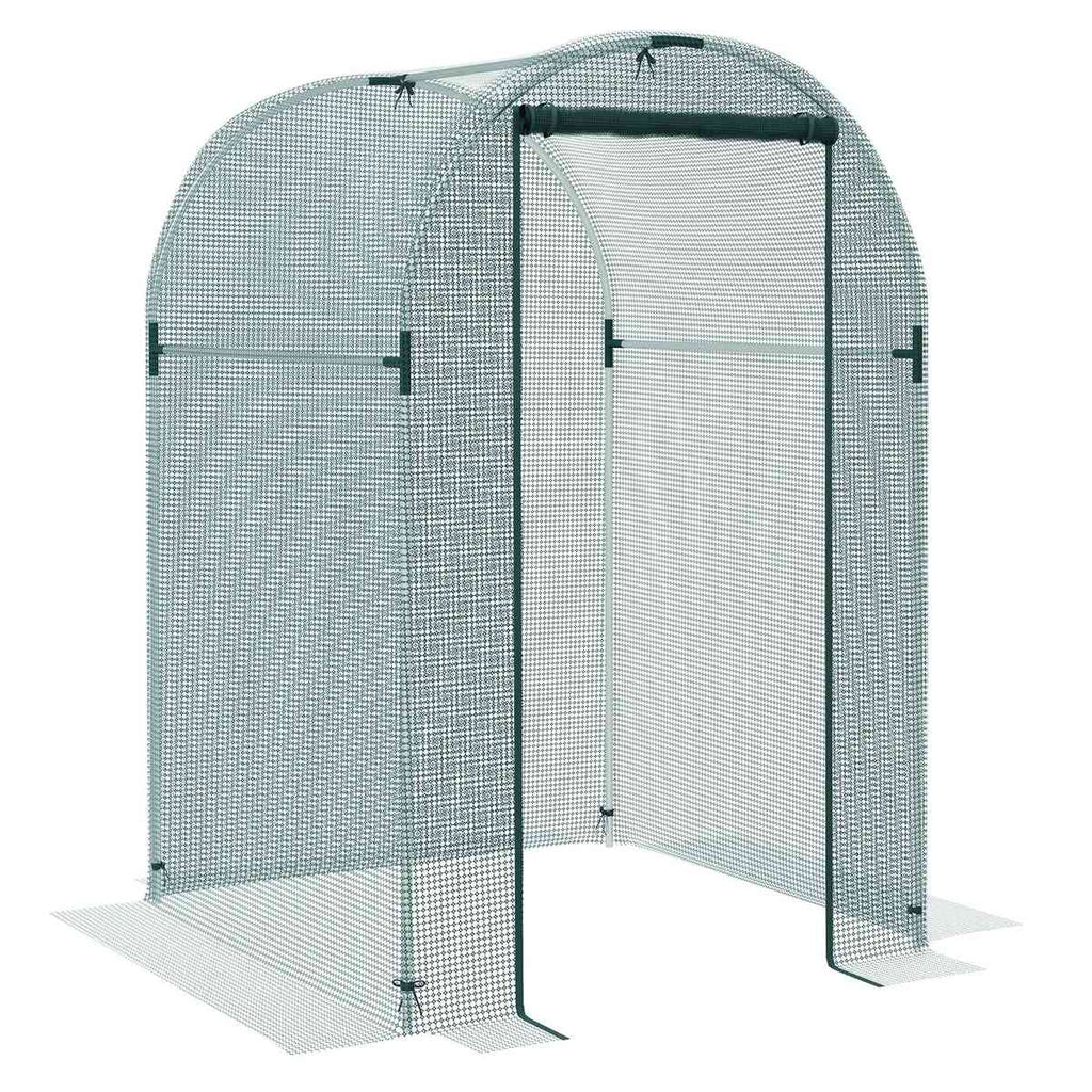 Cage fruitière compacte à filet vert et porte enroulée
