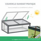Couvercle du châssis gris maintenu ouvert par des supports latéraux