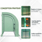 Détails des étagères, de la porte et de la fenêtre de serre