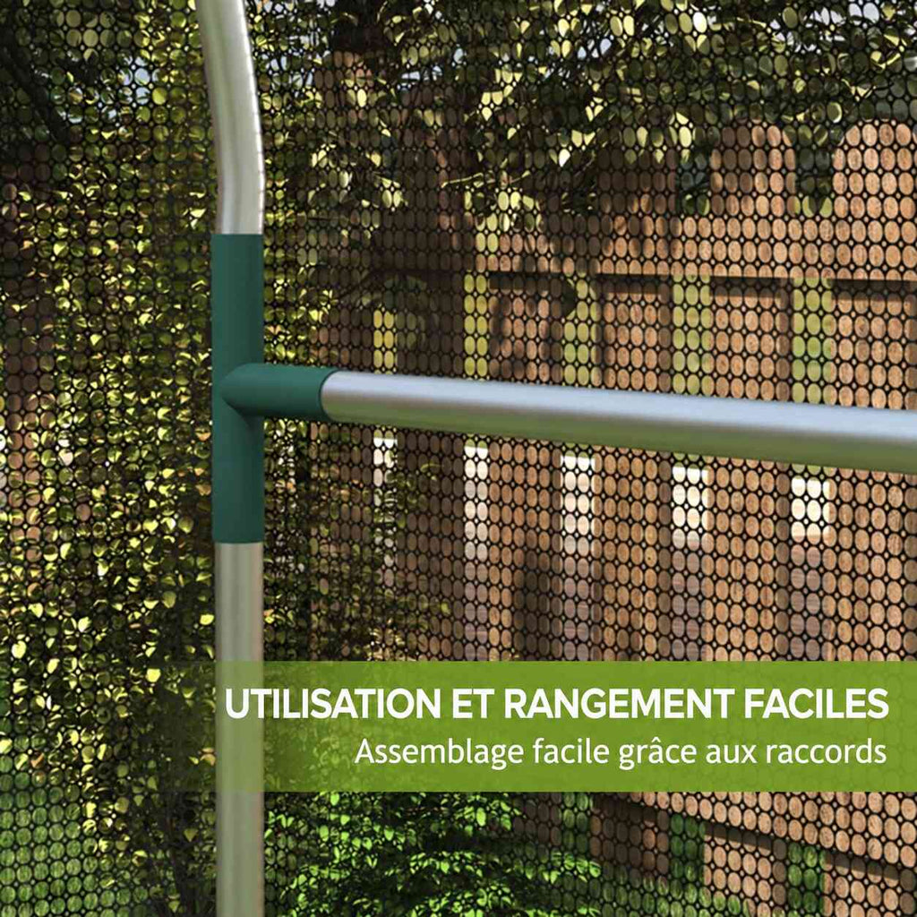 Gros plan d’un raccord de l’armature de cage fruitière