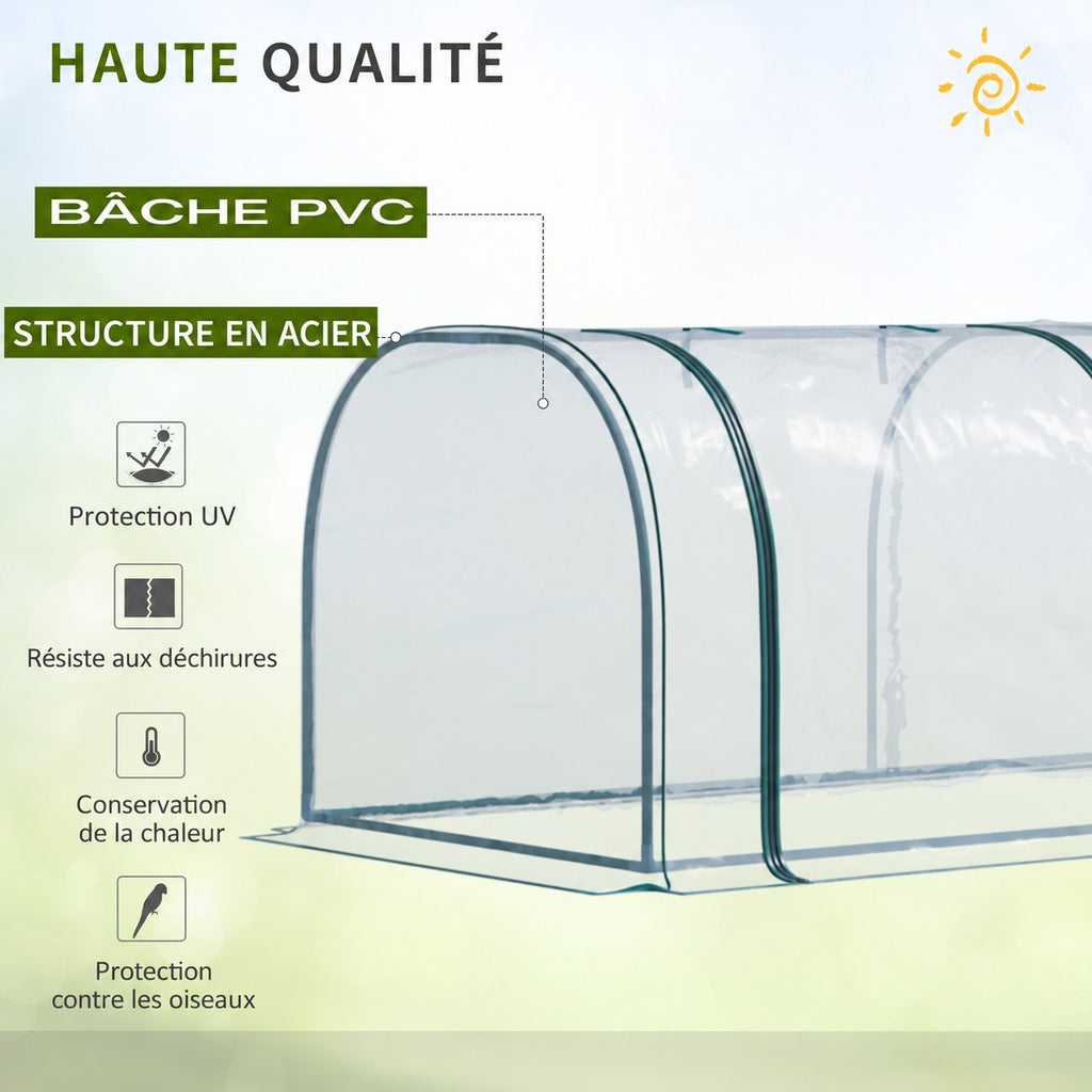 Présentation de la housse transparente et du cadre de la mini-serre