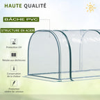 Présentation de la housse transparente et du cadre de la mini-serre