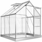 Serre en polycarbonate avec porte et lucarne ouvertes